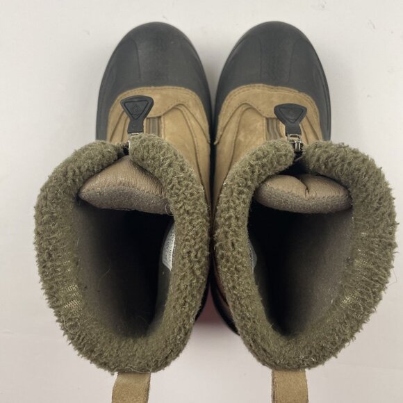 COLUMBIA Cascadian Snowchill Snow Boots Womens 7.5 Leather Thermolite Tan Zip Up - Picture 8 of 9